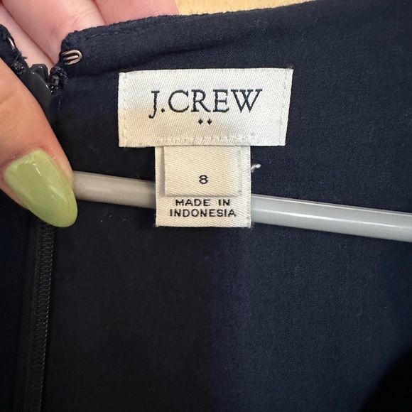J. Crew Factory Basketweave Scallop-Edged Dress Navy Size 8 - Picture 5 of 8